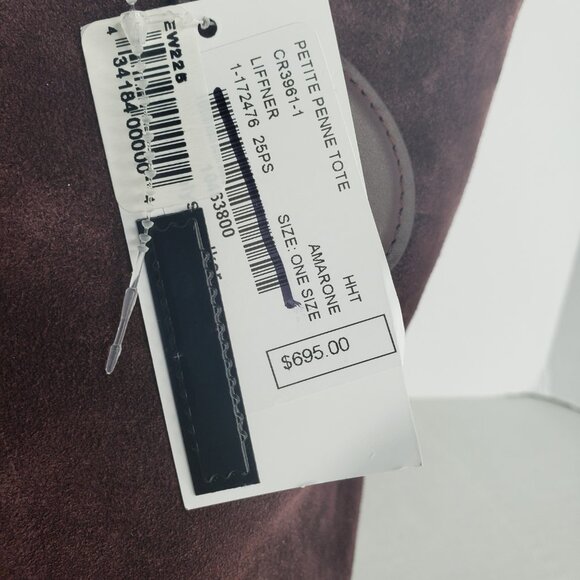 New Petite Penne Tote Suede Amarone - MSRP $695 - Picture 7 of 7